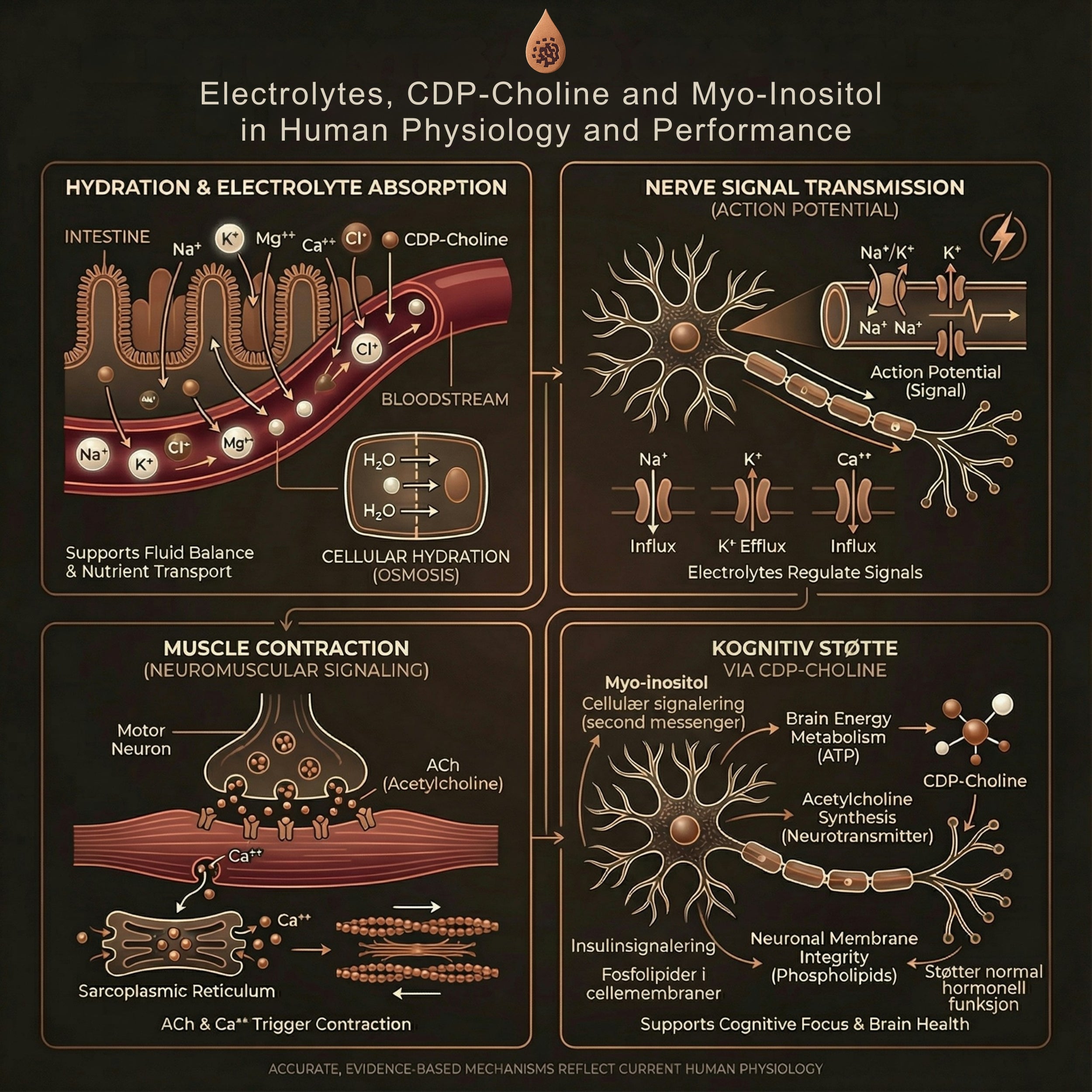 Elektrolytter + CDP-Choline & Myo-inositol, Peach Ice Tea (30 sticks)